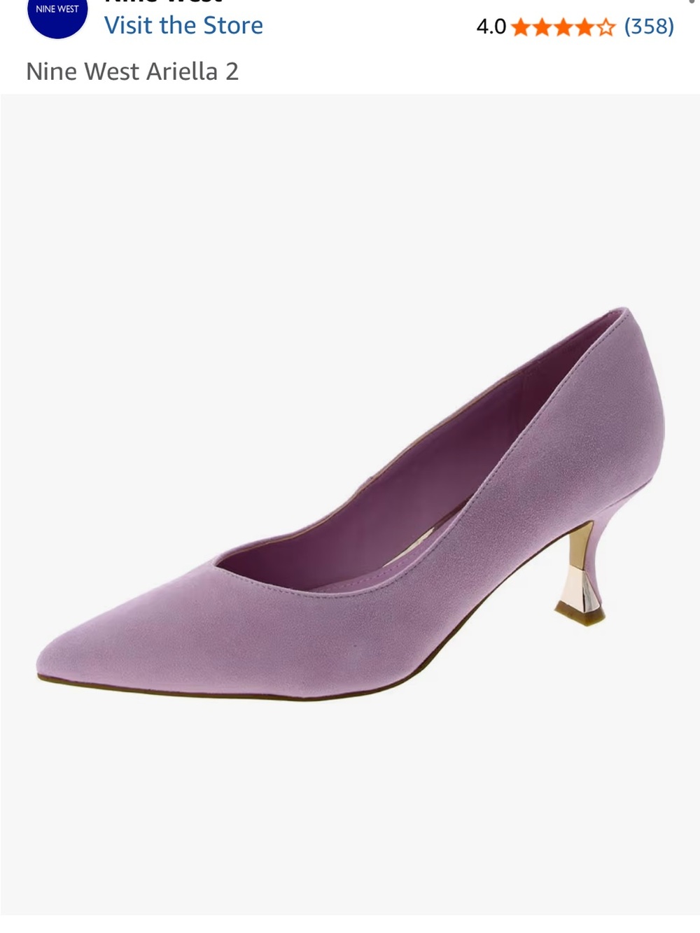 Nine West Lavender Pointed Kitten Heel Pump